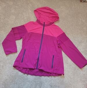 Summersalt Womens Colorblock Hooded Zip Up Jacket Size 2XL